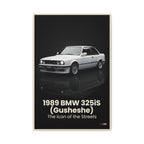 1989 BMW 325iS (Gusheshe) – The Icon of the Streets | Hyper-Realistic Collector's Wall Art