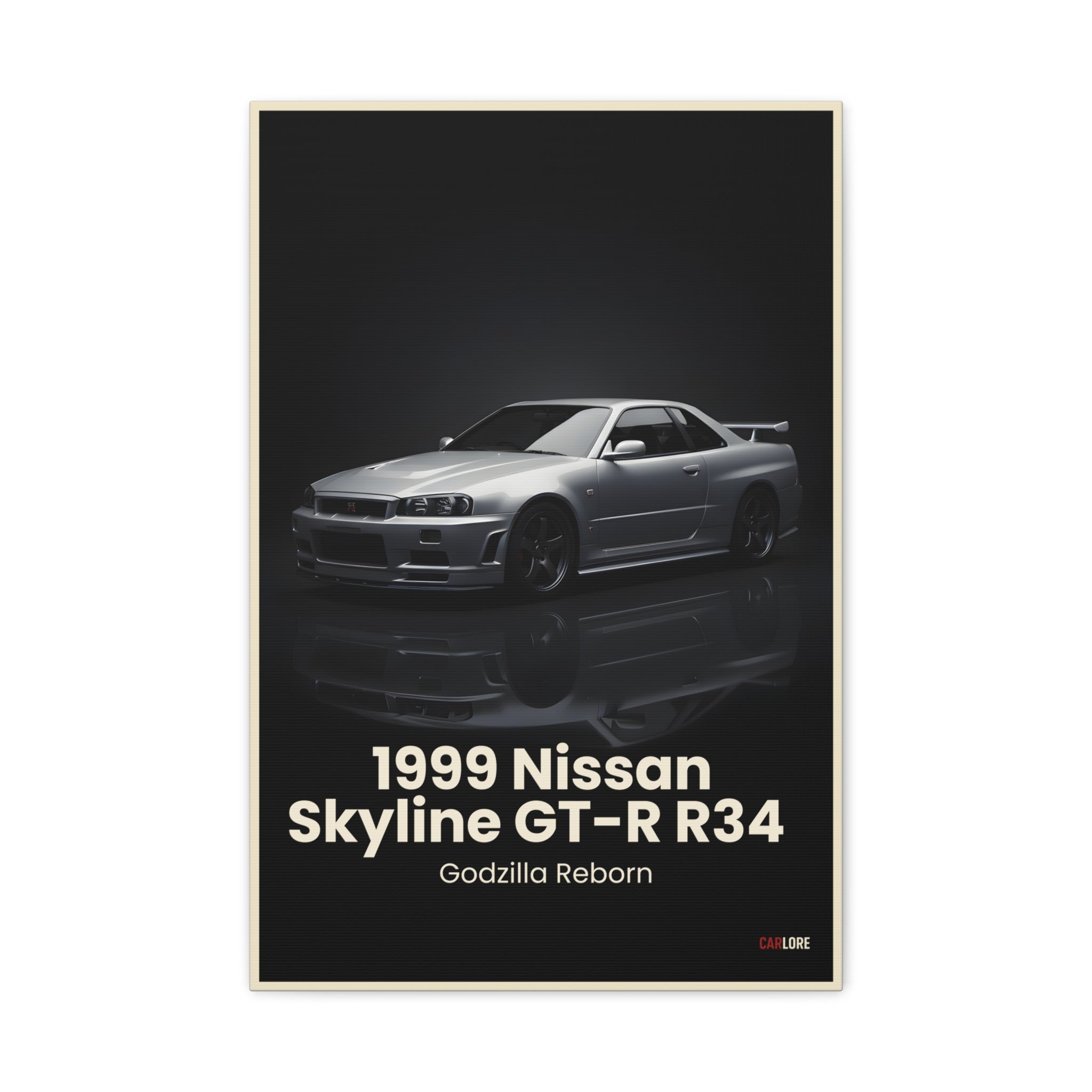 1999 Nissan Skyline GT-R R34 – Godzilla Reborn | Hyper-Realistic Collector's Wall Art