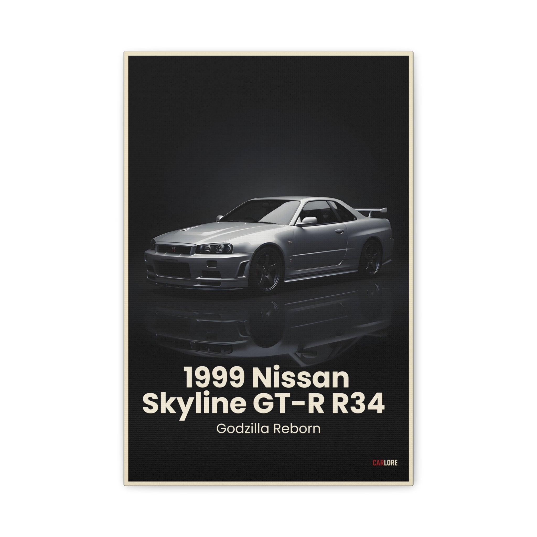 1999 Nissan Skyline GT-R R34 – Godzilla Reborn | Hyper-Realistic Collector's Wall Art