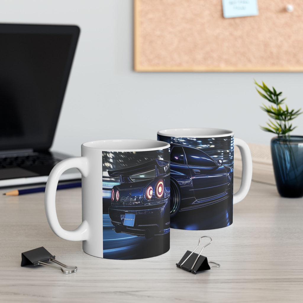 Nissan Skyline R34 GT-R Coffee Mug | JDM Car Enthusiast Gift | CarLore Studio