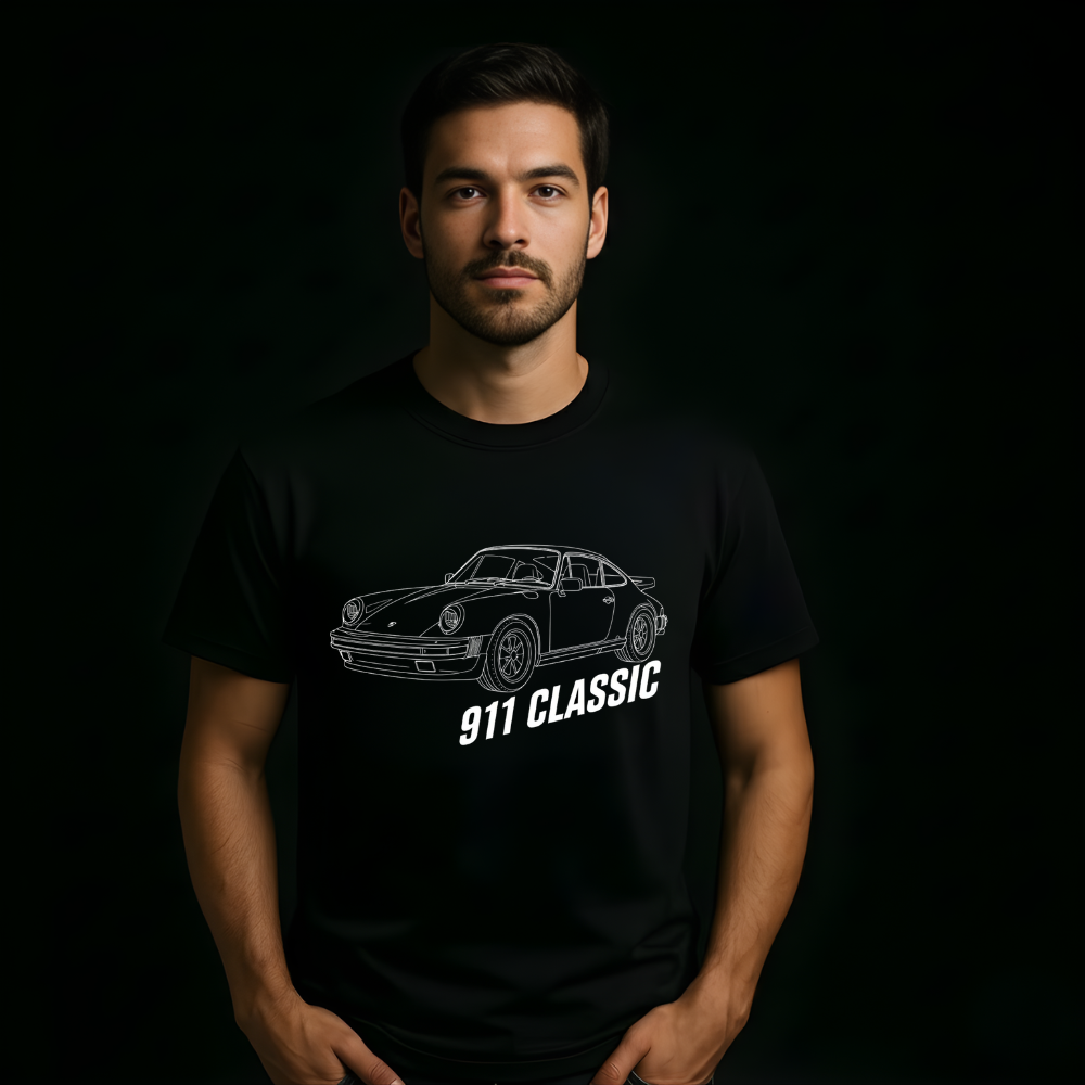 911 Classic — Minimalist Vintage Sports Car Tee