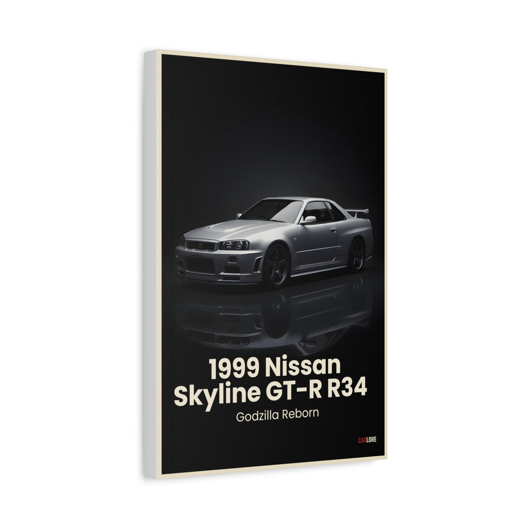1999 Nissan Skyline GT-R R34 – Godzilla Reborn | Hyper-Realistic Collector's Wall Art