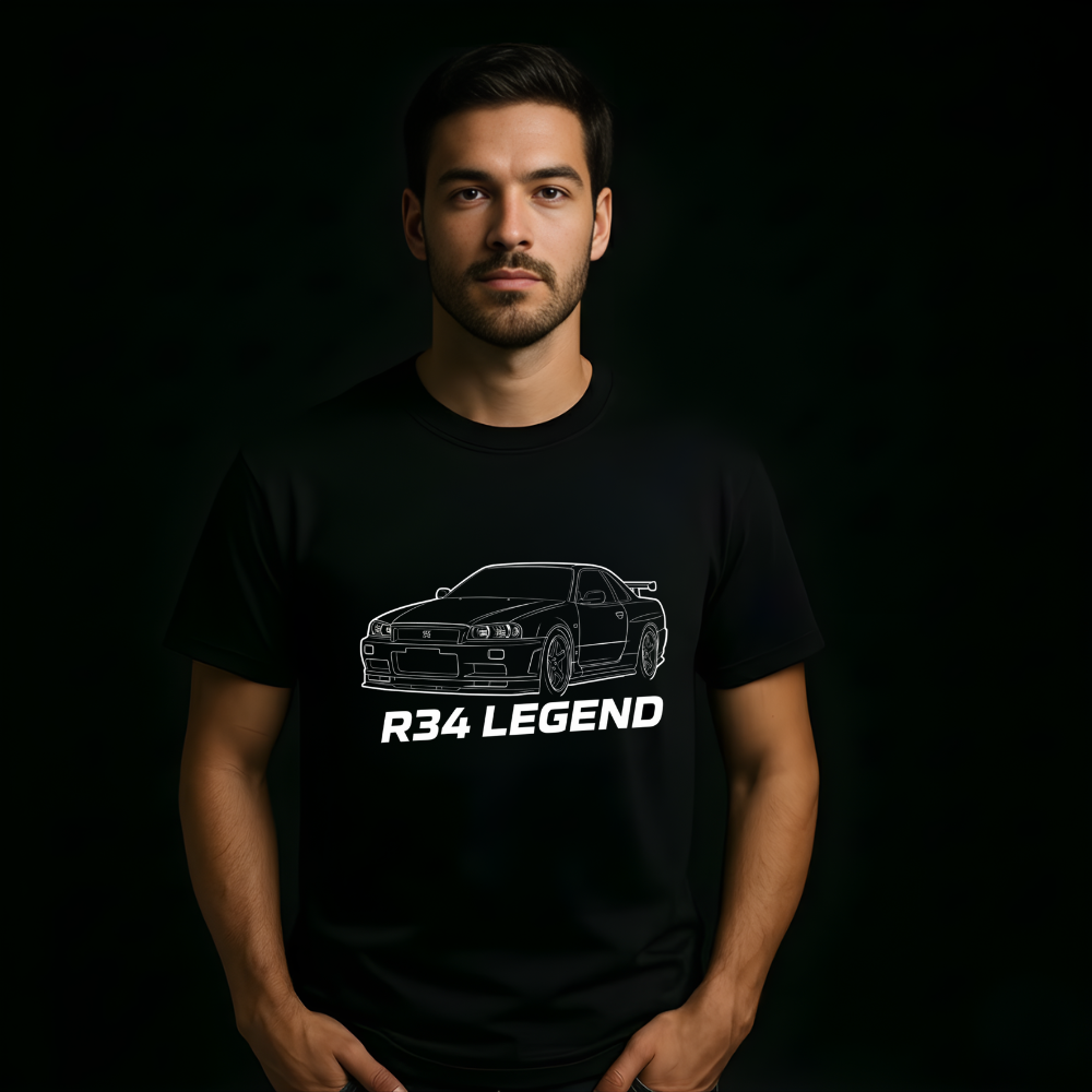 R34 Legend — Minimalist JDM Coupe Tee